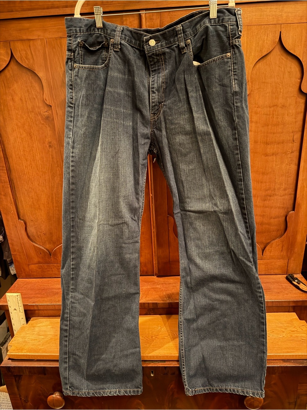 Levi's 569 Loose Straight Dark Blue Wash Denim Jeans Men's 38x32